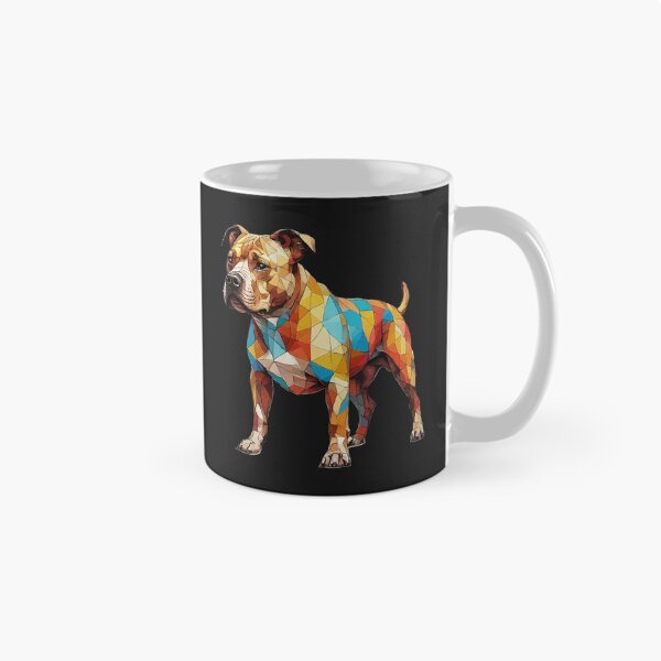 Item preview, Geometric Staffordshire Bull Terrier Art – Modern Pet Art designed and sold by Tklezardesigns.