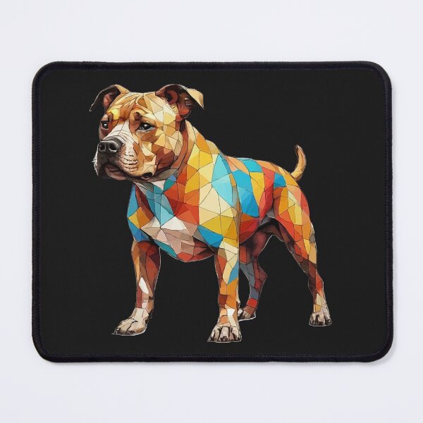 Item preview, Geometric Staffordshire Bull Terrier Art – Modern Pet Art designed and sold by Tklezardesigns.