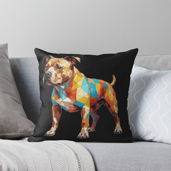 Item preview, Geometric Staffordshire Bull Terrier Art – Modern Pet Art designed and sold by Tklezardesigns.