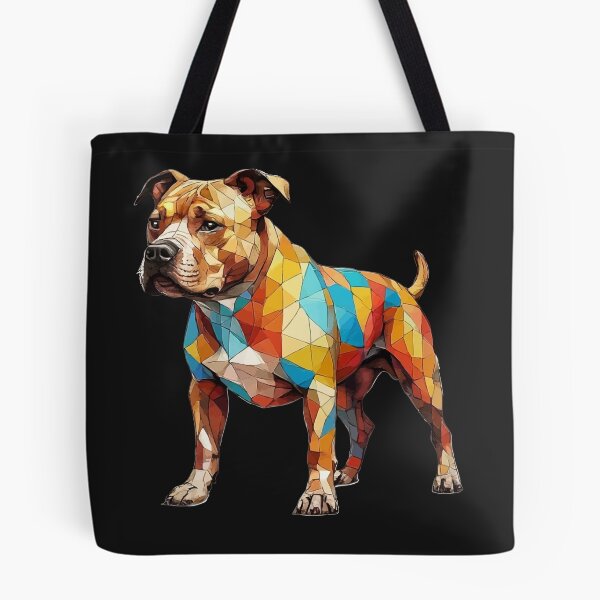 Item preview, Geometric Staffordshire Bull Terrier Art – Modern Pet Art designed and sold by Tklezardesigns.