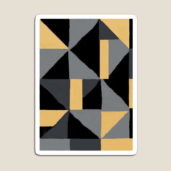 Item preview, Arte geométrico abstracto: negro, gris y amarillo mostaza - Op Art estilo moderno y chic designed and sold by BayliloArtist.