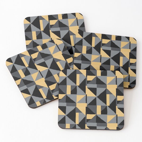 Item preview, Abstract Geometric Art - Black, Gray & Mustard Yellow - Op Art Modern Chic Style designed and sold by BayliloArtist.