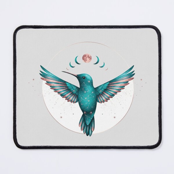 Item preview, Celestial Hummingbird Moon Phases Mystic Constellation designed and sold by TheDenimArt.