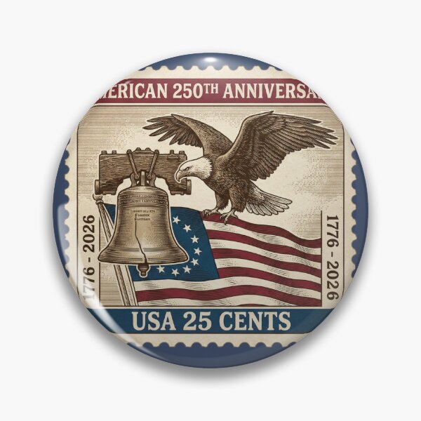 Item preview, USA 250th Anniversary Liberty Bell Eagle Stamp designed and sold by d247.