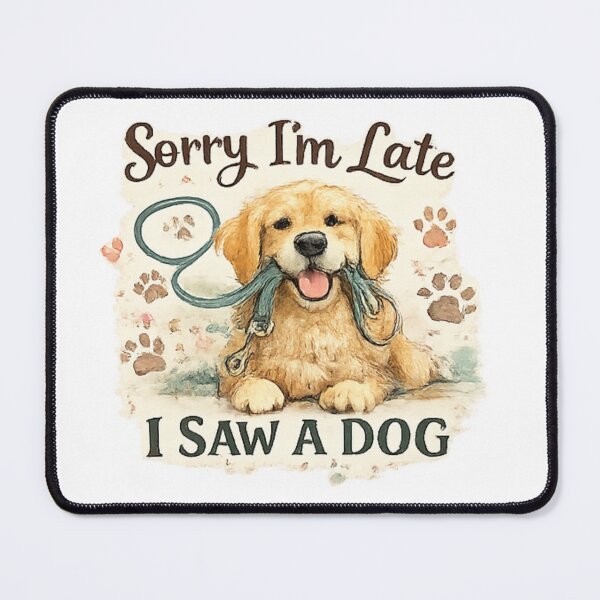Item preview, Sorry I'm Late I Saw A Dog Funny Dog Lover Shirt designed and sold by PoojaArtLab.