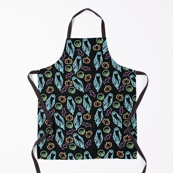 Item preview, Neon Halloween Pattern with Skulls, Ghosts, Pumpkins & Bats designed and sold by Hallowed Artistry.