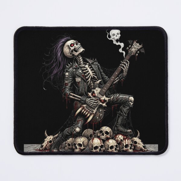 Item preview, Skeleton Rocker Throne of Skulls — Gothic Metal Dark Art designed and sold by David Mateo ArtWorks.
