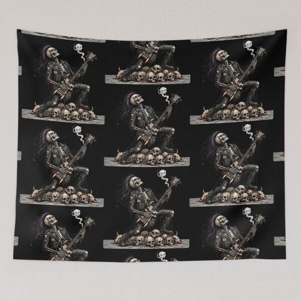 Item preview, Skeleton Rocker Throne of Skulls — Gothic Metal Dark Art designed and sold by David Mateo ArtWorks.
