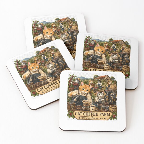 Item preview, Cat Coffee Farm – Handcrafted by Cats Vintage Coffee Lover Design designed and sold by kimo55.