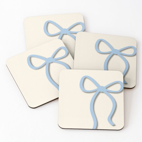 Item preview, Minimalist Light Blue Ribbon Bow on Cream designed and sold by Hrndz Store.