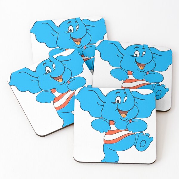 Item preview, Retro Blue Elephant - 90s Cartoon Mascot & Vintage Striped Shirt  designed and sold by Tokraz-art.