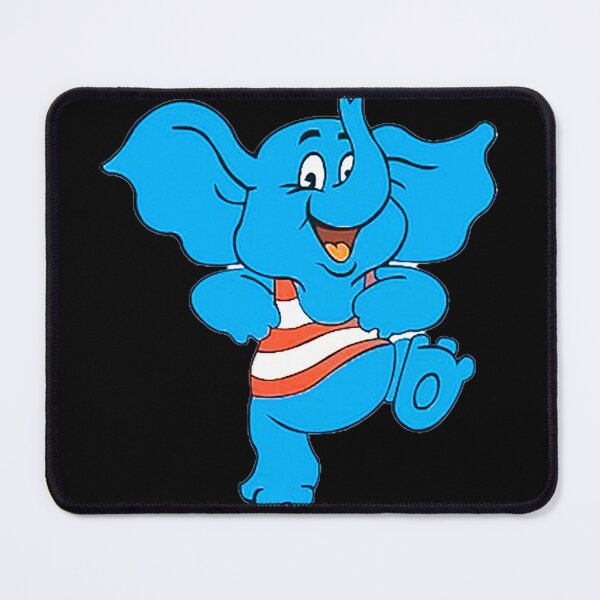 Item preview, Retro Blue Elephant - 90s Cartoon Mascot & Vintage Striped Shirt designed and sold by Tokraz-art.