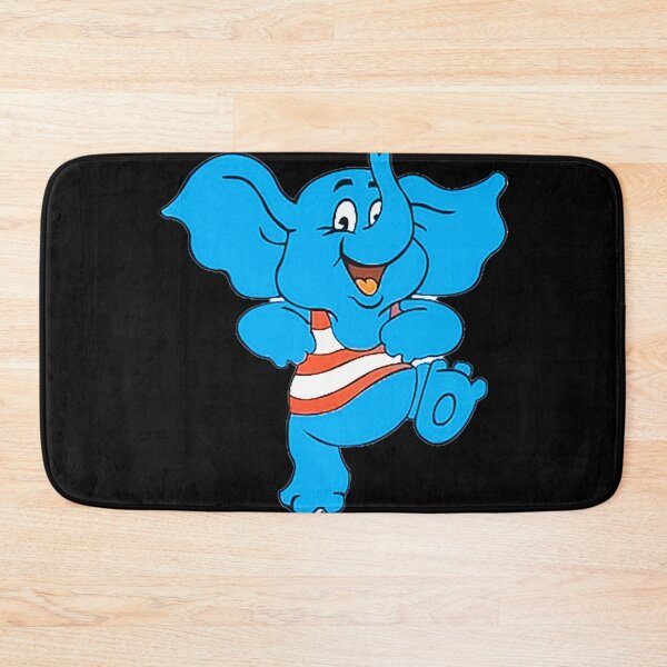 Item preview, Retro Blue Elephant - 90s Cartoon Mascot & Vintage Striped Shirt  designed and sold by Tokraz-art.