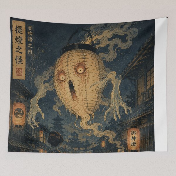 Item preview, Lantern Spirit Yokai Ukiyo-e Art Print | Japanese Ghost Folklore | Haunted Lantern Yurei designed and sold by Vandy Fullam.
