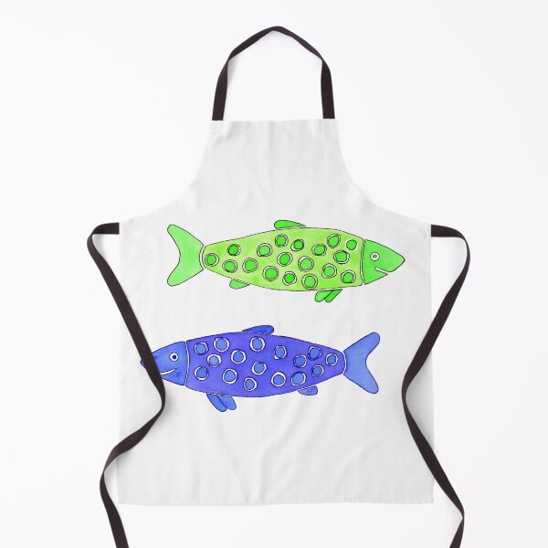 Item preview, Blue and Lime Spotted Watercolor Fish designed and sold by AlinaArt&Design.