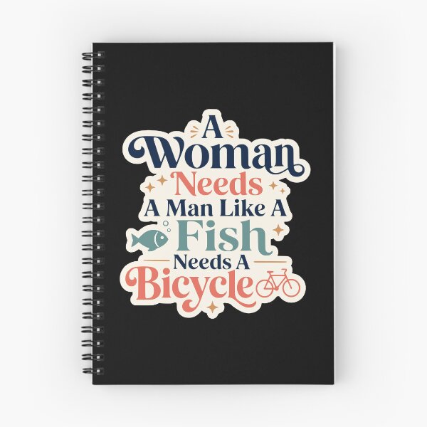 Item preview, A Woman Needs A Man Like A Fish Needs A Bicycle Feminist Typography designed and sold by ArtsyExplorer.