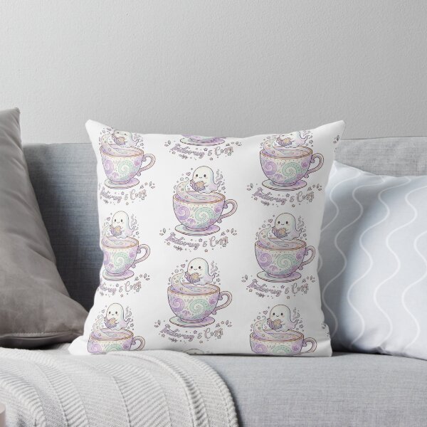 Item preview, Cute Ghost in Teacup Reading Book - Indoorsy & Cozy Art designed and sold by fit-and-fine26.