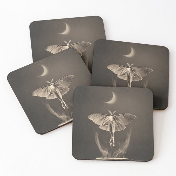 Item preview, Luna Moth Tea Under Crescent Moon designed and sold by SpecInkStudio.