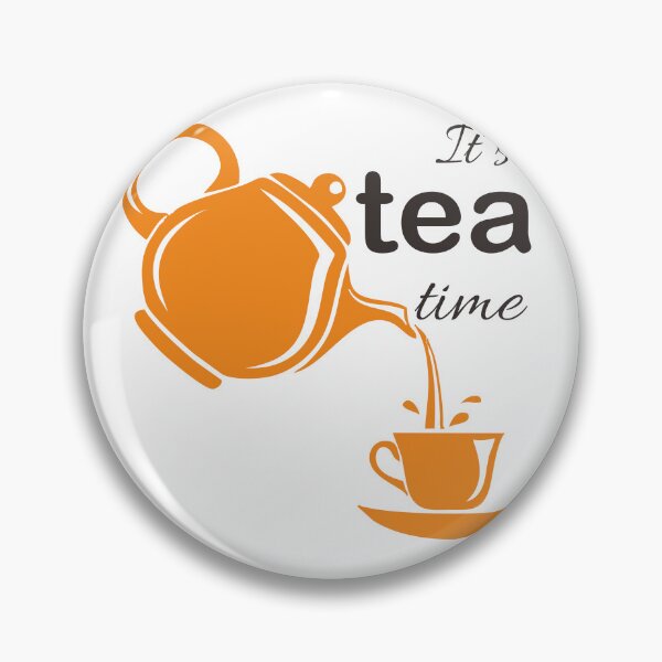 Item preview,  It's Tea Time Wall Art Decal - Minimalist Orange Teapot and Cup Sign for Kitchen & Cafe designed and sold by CeresGraphic.
