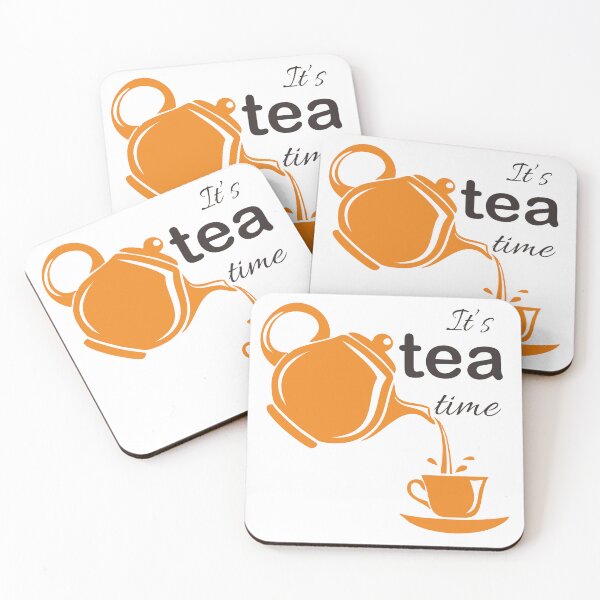 Item preview,  It's Tea Time Wall Art Decal - Minimalist Orange Teapot and Cup Sign for Kitchen & Cafe designed and sold by CeresGraphic.