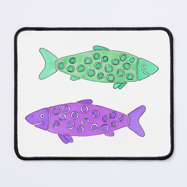 Item preview, Pistachio and Purple Spotted Watercolor Fish designed and sold by AlinaArt&Design.
