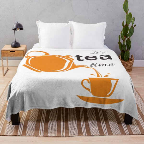 Item preview,  It's Tea Time Wall Art Decal - Minimalist Orange Teapot and Cup Sign for Kitchen & Cafe designed and sold by CeresGraphic.