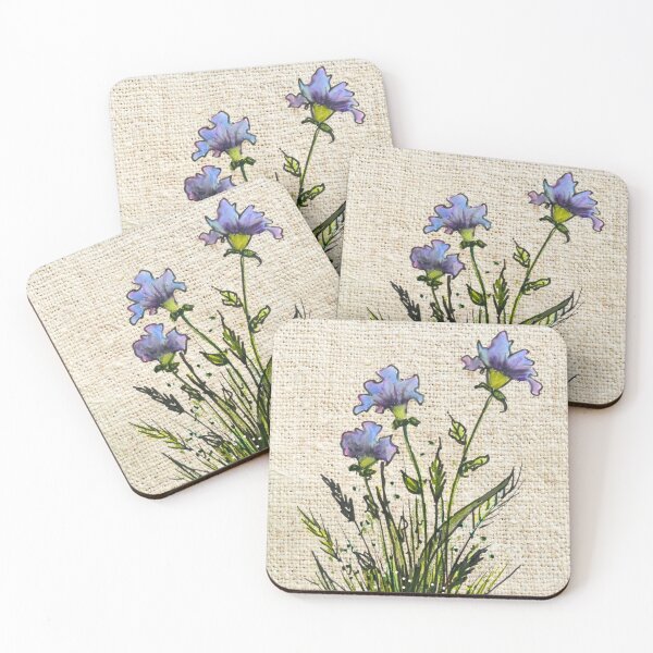 Item preview, Wild Flowers Sketch, Burlap Look Background designed and sold by JoyfulWhimsy.