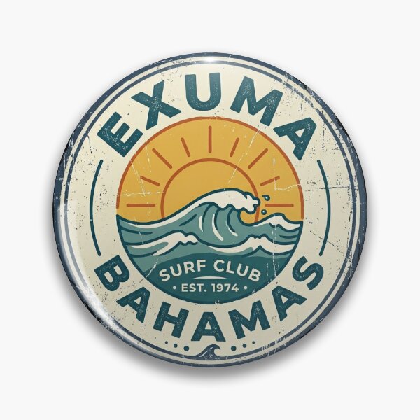 Item preview, Vintage Retro Exuma Bahamas Surf Badge designed and sold by DuckOddity.