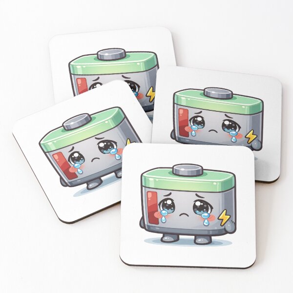 Item preview, Cute Sad Crying Low Battery Sticker designed and sold by Tom-Riley.