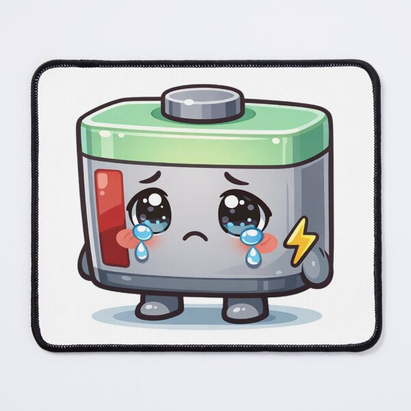 Item preview, Cute Sad Crying Low Battery Sticker designed and sold by Tom-Riley.