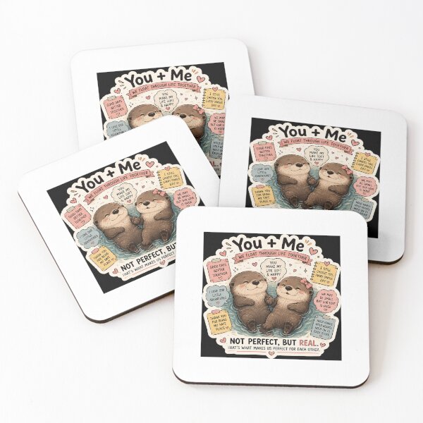 Item preview, Otter Soulmates Cute Couple Sticker | You + Me Forever | Wholesome Love Otter Design designed and sold by RohitPrints.