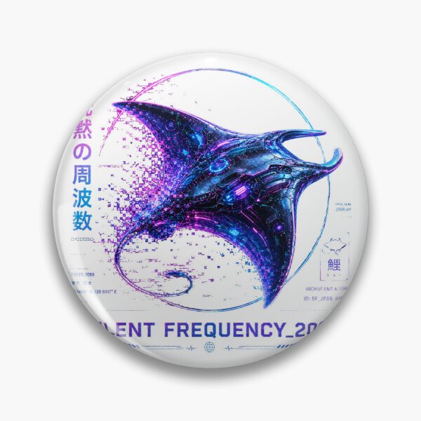 Item preview, Silent Frequency 2088 Cyber Stingray – Neon Biomechanical Ray Design designed and sold by FusiTink.