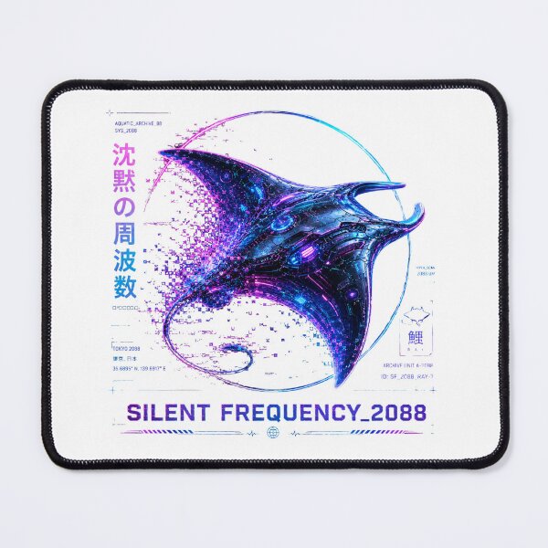 Item preview, Silent Frequency 2088 Cyber Stingray – Neon Biomechanical Ray Design designed and sold by FusiTink.