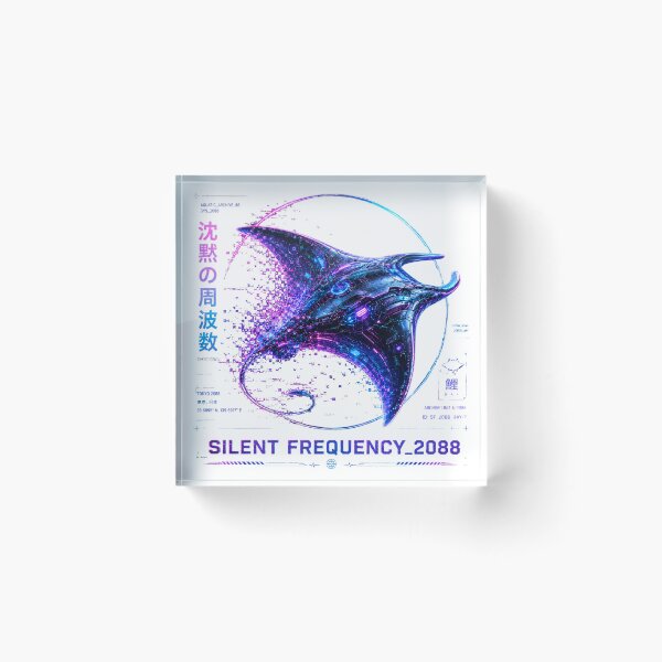Item preview, Silent Frequency 2088 Cyber Stingray – Neon Biomechanical Ray Design designed and sold by FusiTink.