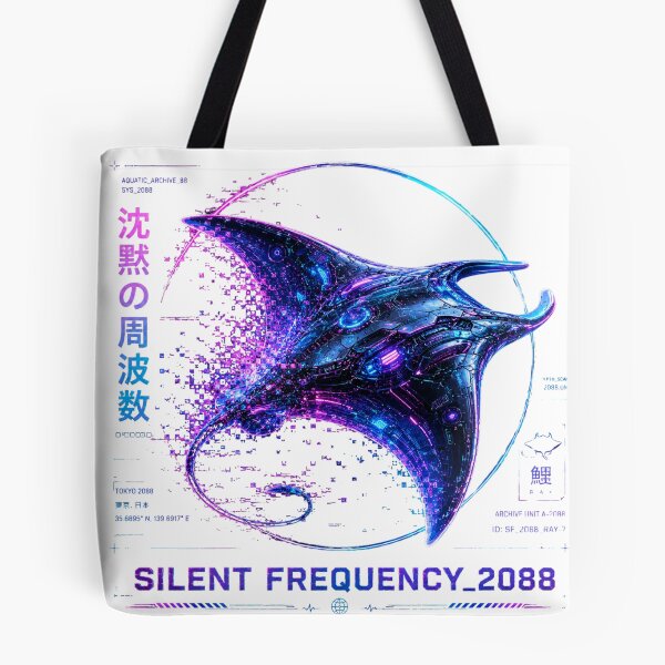Item preview, Silent Frequency 2088 Cyber Stingray – Neon Biomechanical Ray Design designed and sold by FusiTink.