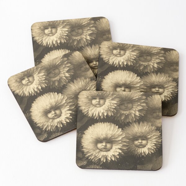 Item preview, Melancholy Flower Children Vintage Botanical Portrait designed and sold by SpecInkStudio.