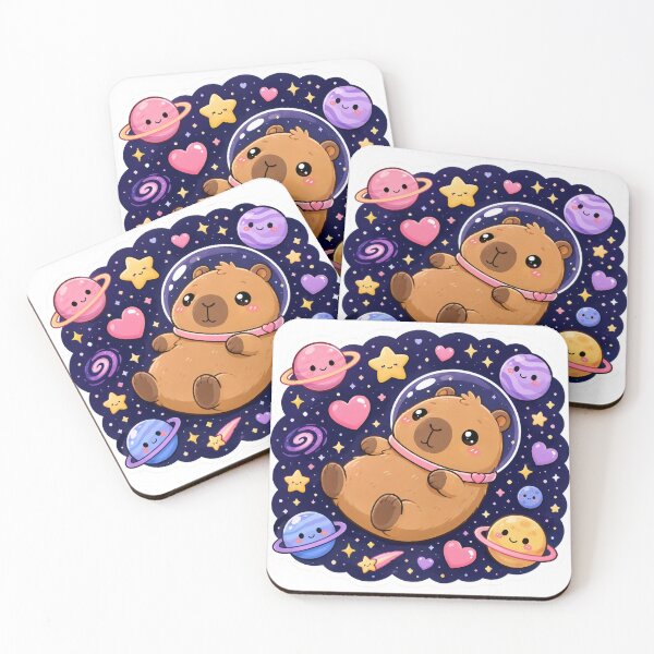 Item preview, Cute Kawaii Space Capybara Sticker designed and sold by PixelMood Stickers.