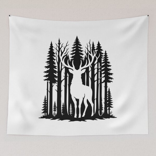 Item preview, Forest Deer Silhouette | Woodland Wildlife Scene designed and sold by Xthes.