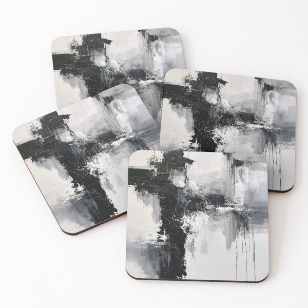 Item preview, Black and White Abstract Expressionist with Dramatic Drips designed and sold by SlowRegardArt.