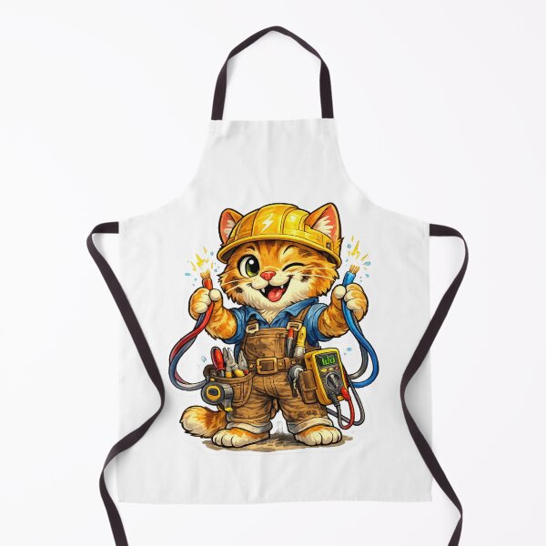 Item preview, Cute Winking Cat Electrician Lineman Tradesman Sticker designed and sold by ZYNORAworld.