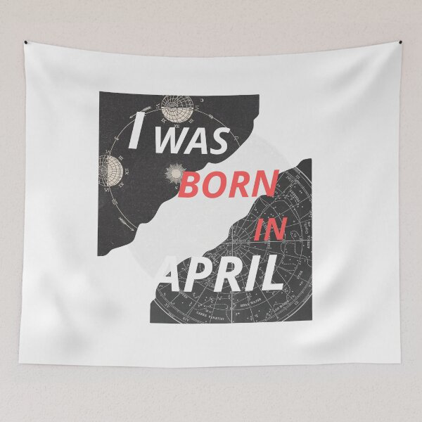 Item preview, ​I Was Born in April - Modern Geometric Typography designed and sold by Infiniteartslab.