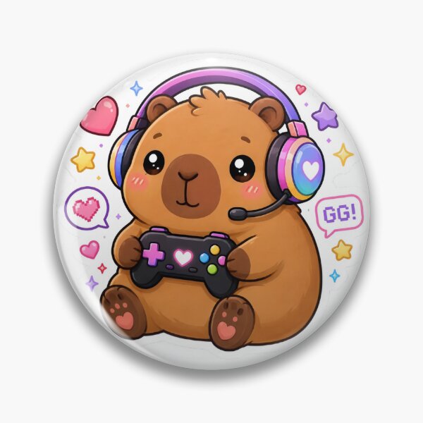 Item preview, Cute Kawaii Gamer Capybara Sticker designed and sold by PixelMood Stickers.