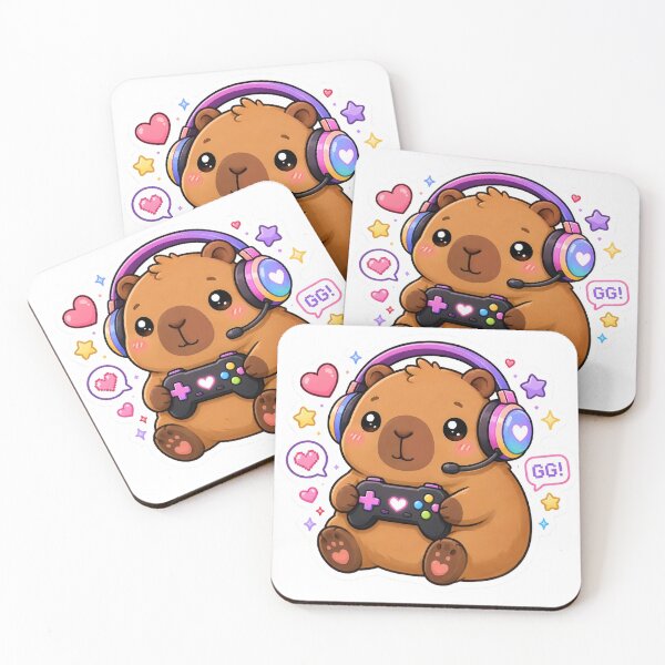 Item preview, Cute Kawaii Gamer Capybara Sticker designed and sold by PixelMood Stickers.