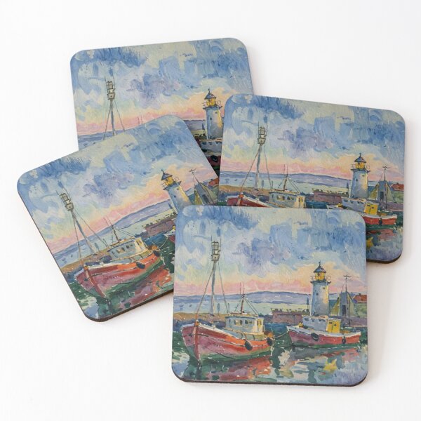 Item preview, Lighthouse with Fishing Boats designed and sold by sid1802.
