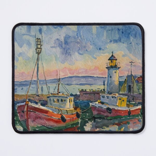 Item preview, Lighthouse with Fishing Boats designed and sold by sid1802.