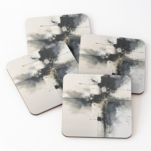 Item preview, Dynamic Black Abstract Expressionism with Splatter and Drips designed and sold by SlowRegardArt.