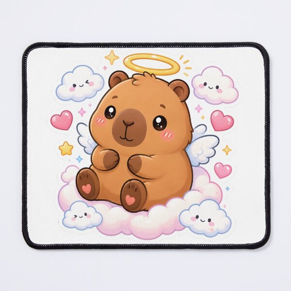 Item preview, Cute Kawaii Angel Capybara Sticker designed and sold by PixelMood Stickers.