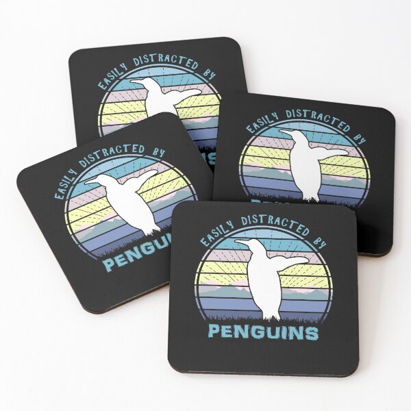 Item preview, Easily Distracted By Penguins Retro Sunset designed and sold by marke770.