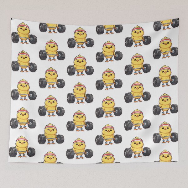 Item preview, Cute Gym Chick Weightlifting Cartoon designed and sold by Khatumeye.