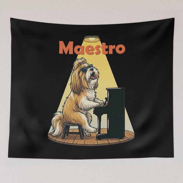 Item preview, Shih Tzu Maestro Dog Playing Piano Funny Music designed and sold by d247.